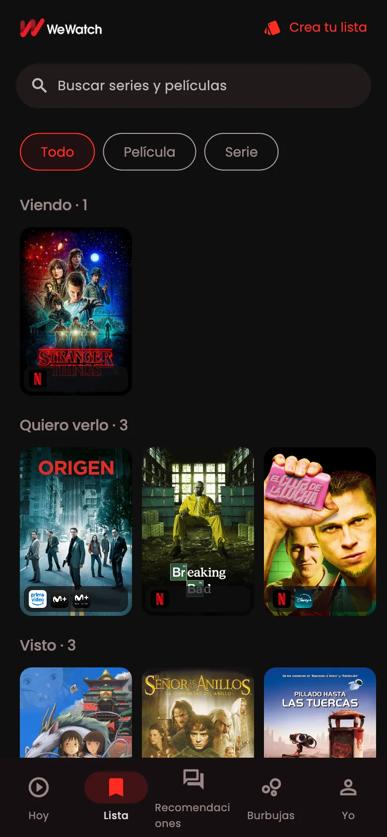 Guarda lo que quieres ver